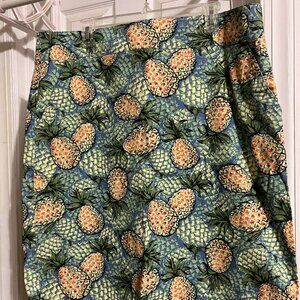 Whimsical Pineapple Print Skirt by Talbots
